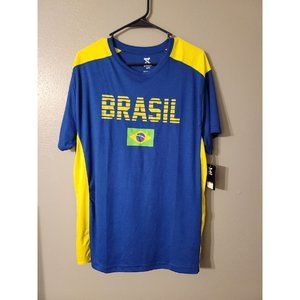 Striker Blue Yellow Soccer Shirt Brasil Size XL NWT